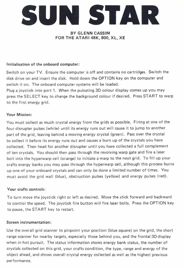 Instructions page 1