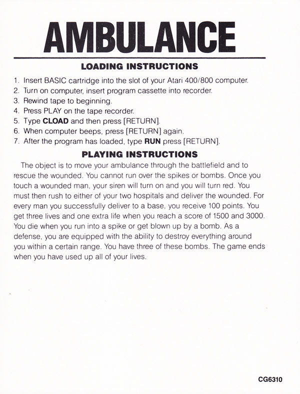 Instructions page 1