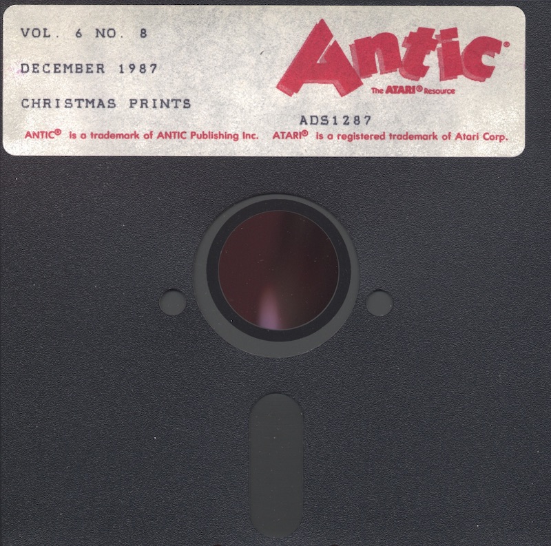 Antic magazine disk December 1987, Vol.6, No.8 — Disk