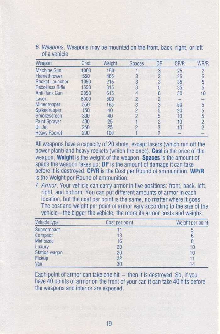 Instructions page 19