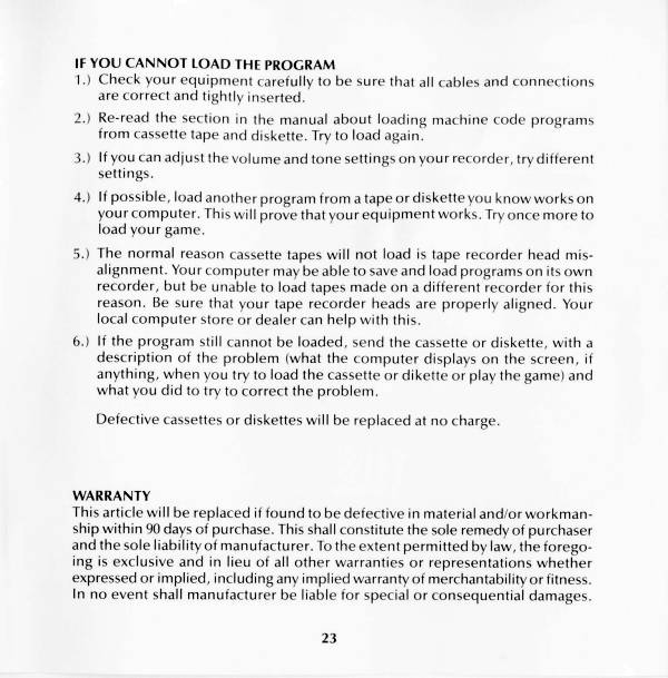 Instructions page 23