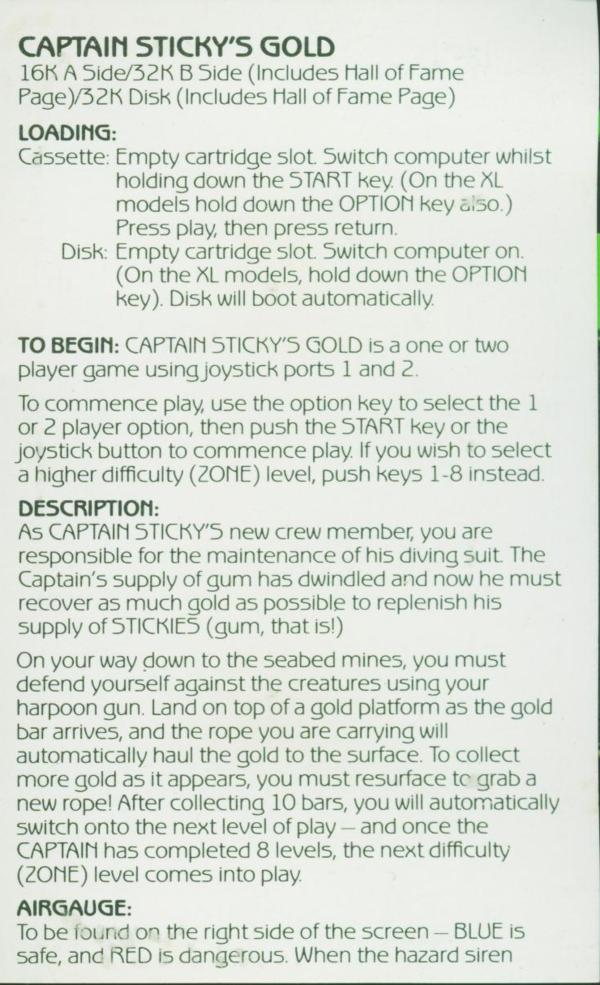 Instructions page 1
