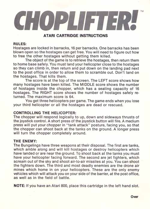 Instructions page 1