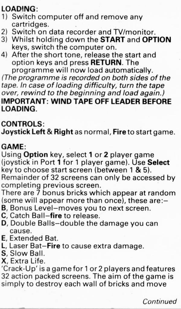 Instructions page 1