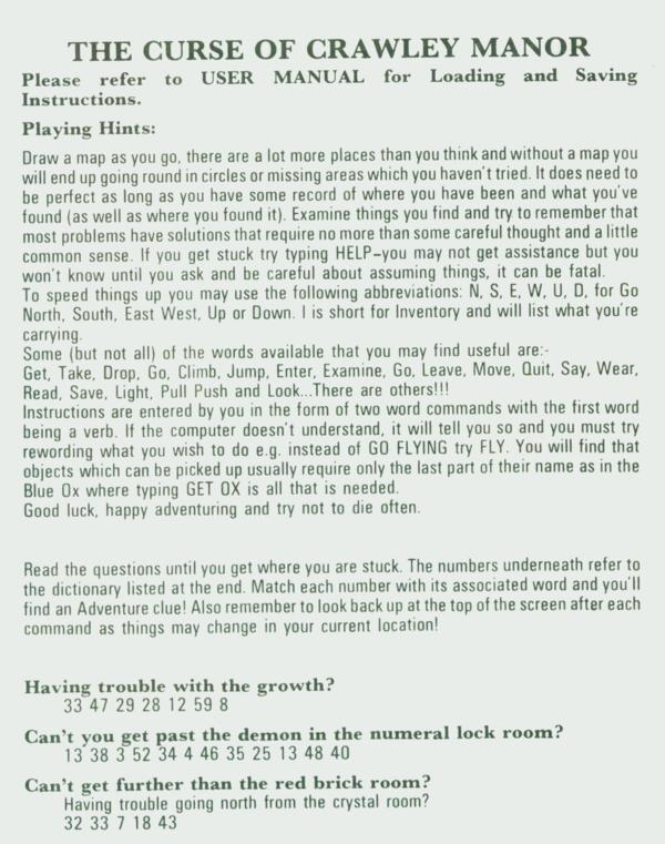 Instructions page 1