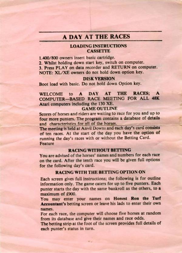 Instructions page 1