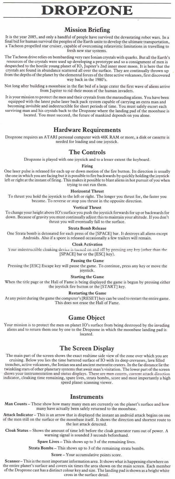 Instructions page 1