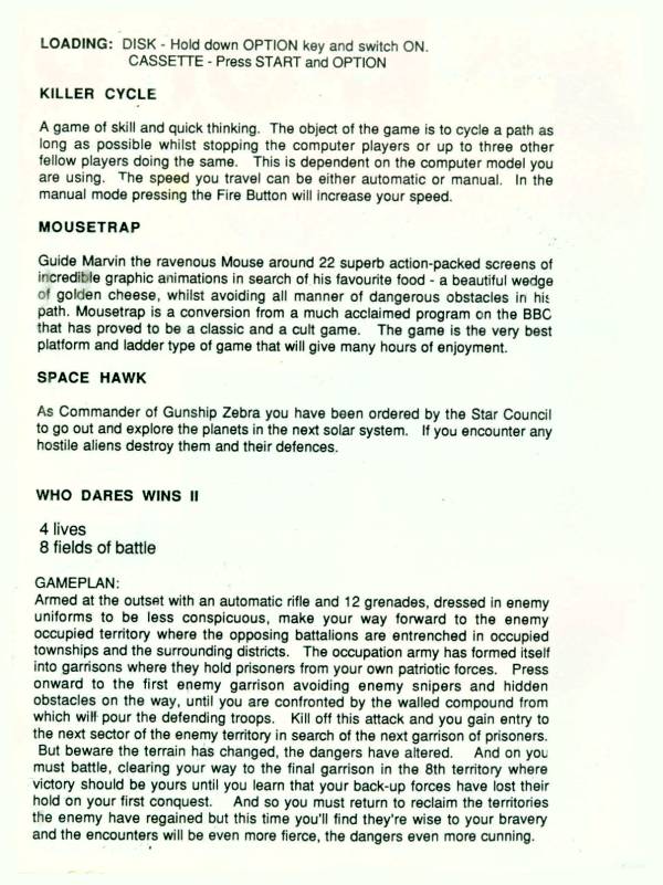 Instructions page 1