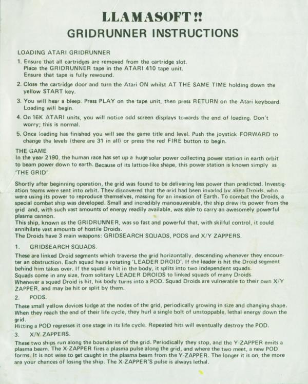 Instructions page 1