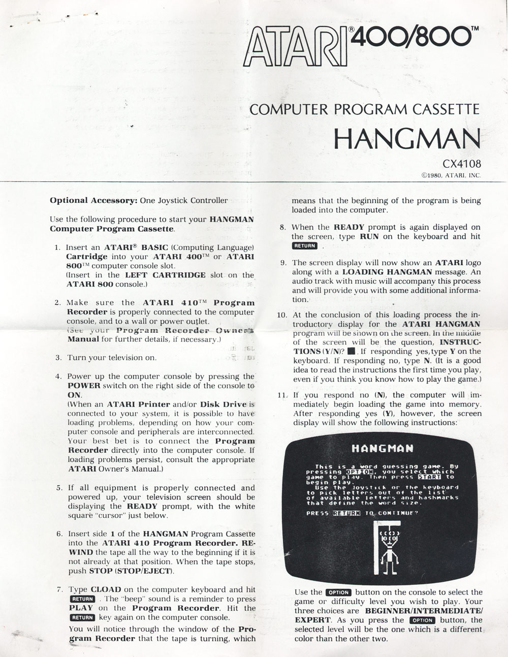 Instructions page 1