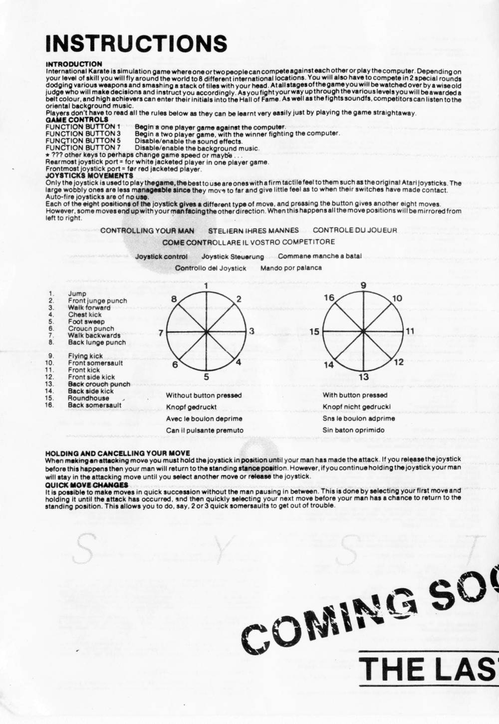 Instructions page 1