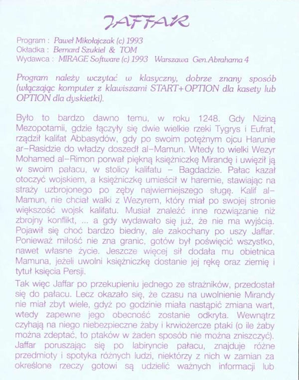 Instructions page 1
