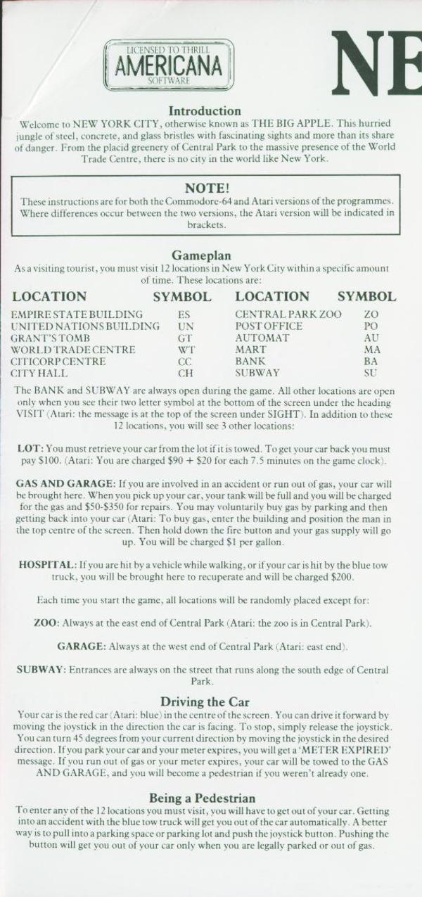 Instructions page 1