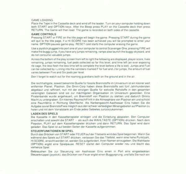 Instructions page 1
