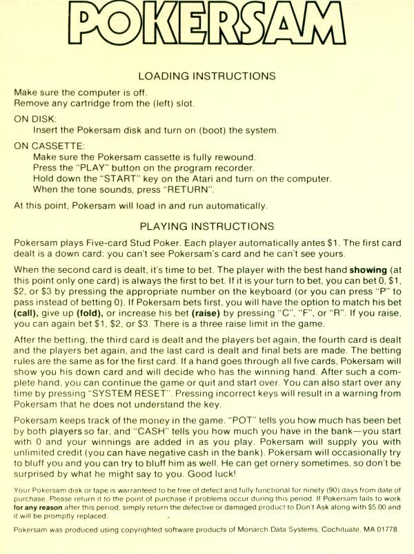 Instructions page 1