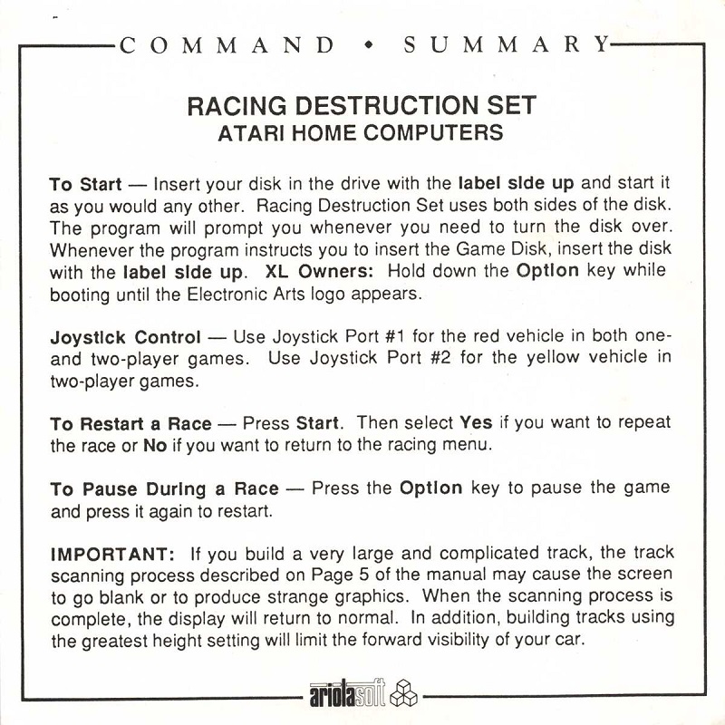 Instructions page 1