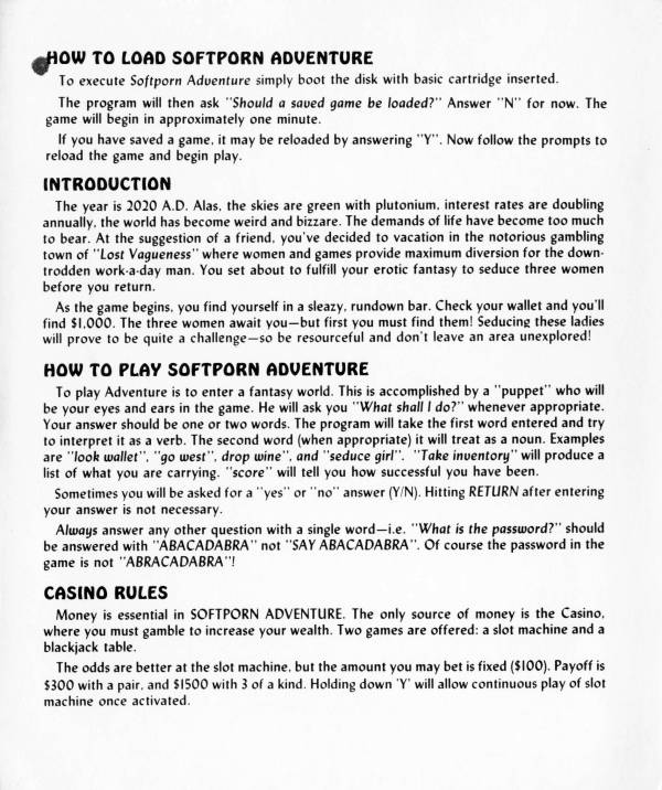 Instructions page 1