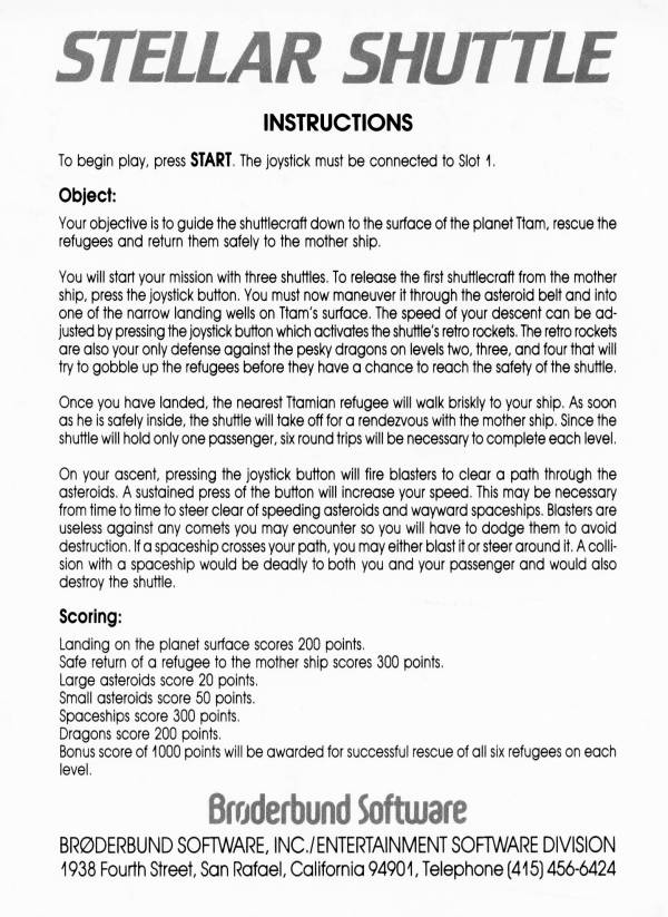 Instructions page 1