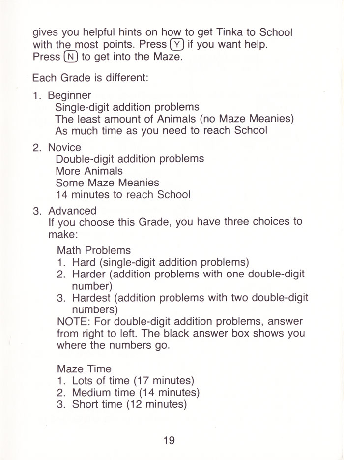 Instructions page 20