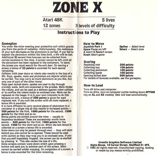 Instructions page 1
