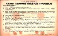 Atari 400 Demonstration Kit Atari instructions