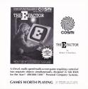 E Factor (The) Atari instructions