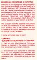 European Countries and Capitals Atari instructions