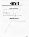 Heist! Atari instructions