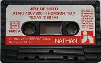 Jeu de Loto Atari tape scan