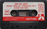 Jeu de Loto Atari tape scan