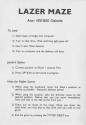 Lazer Maze Atari instructions