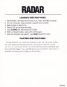 Radar Atari instructions