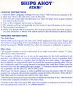 Ships Ahoy Atari instructions