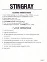 Stingray Atari instructions