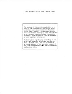 First Version Manual Errata
