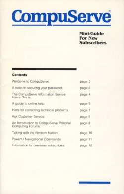 (CompuServe Mini-Guide for New Subscribers)