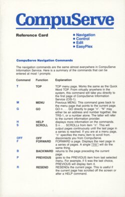 (CompuServe Reference Card)