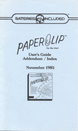 User's Guide Addendum/Index
