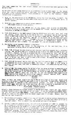 errata sheet