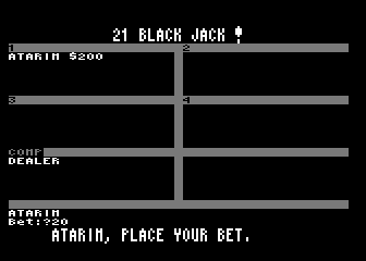 21 Blackjack atari screenshot