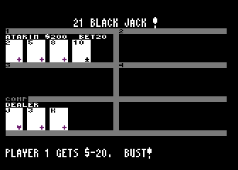 21 Blackjack atari screenshot