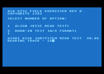 810 Diagnostic Cartridge atari screenshot