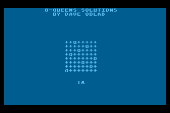 8-Queens Solutions atari screenshot