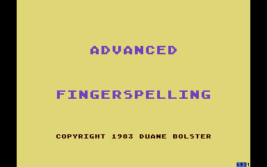 Advanced Fingerspelling atari screenshot