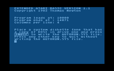 BASIC/XA atari screenshot