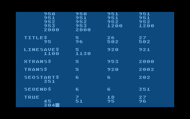 BASIC Cross-Reference Utility atari screenshot