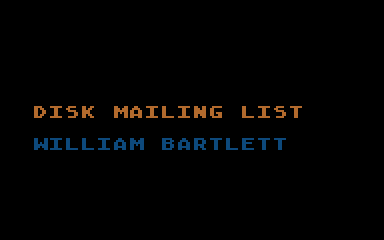 Diskette Mailing List — screenshot 1