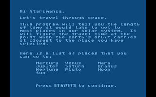 Earth Science atari screenshot