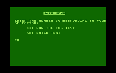 FOG Index atari screenshot