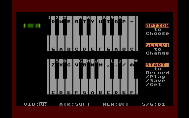 Keyboard Organ atari screenshot